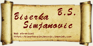 Biserka Simjanović vizit kartica